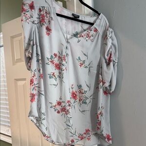 Torrid Floral Blouse - White and Red